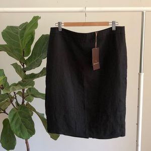Mélanine Lyne black linen pencil skirt